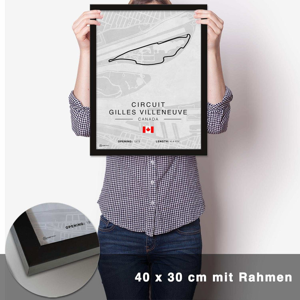 Gilles Villeneuve Rennstrecken Poster - Hell - CARTISTRY