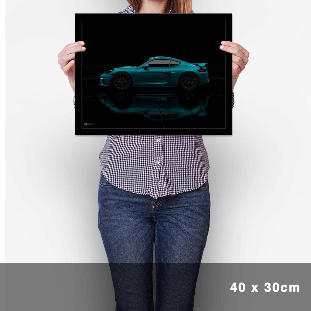 Cayman GT4 Dark Seite Poster - Cartistry