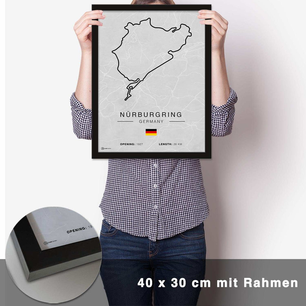 Nürburgring Rennstrecken Poster - Hell - CARTISTRY