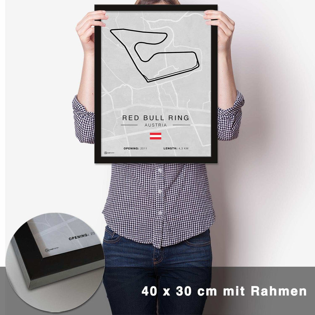 Red Bull Ring Spielberg Rennstrecken Poster - Hell - CARTISTRY