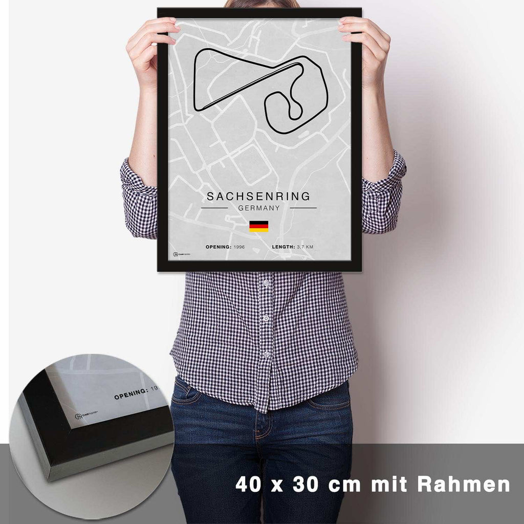 Sachsenring Rennstrecken Poster - Hell - CARTISTRY
