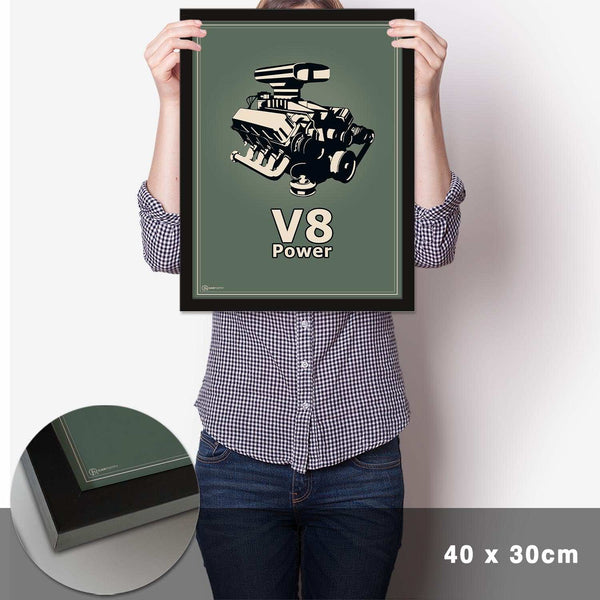 Lade das Bild in den Galerie-Viewer, V8 Motor Poster - Grün - Cartistry
