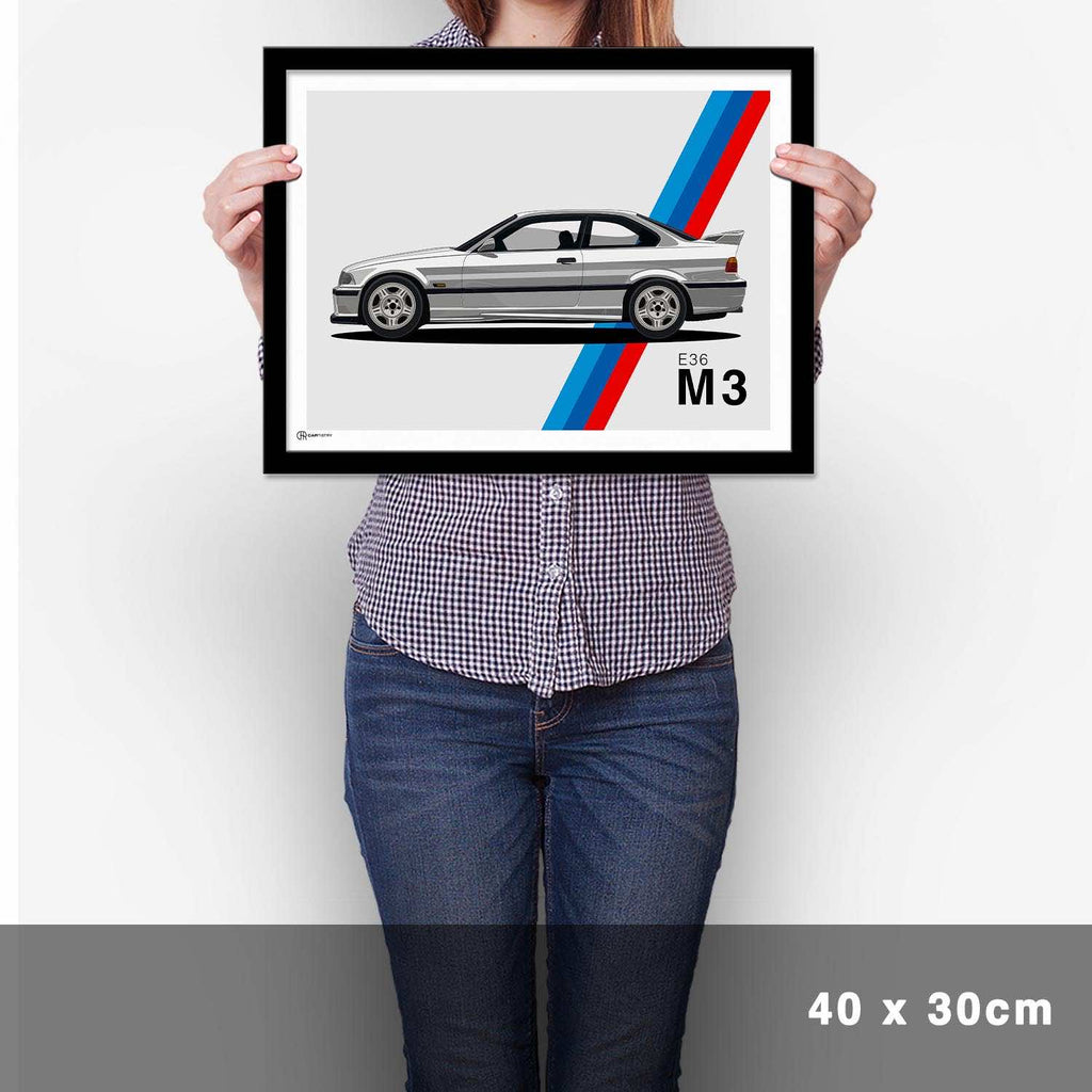 M3 E36 Artwork Poster - Cartistry