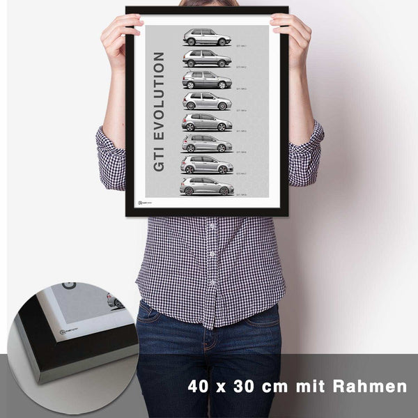 Lade das Bild in den Galerie-Viewer, Golf GTI Generationen Poster - CARTISTRY
