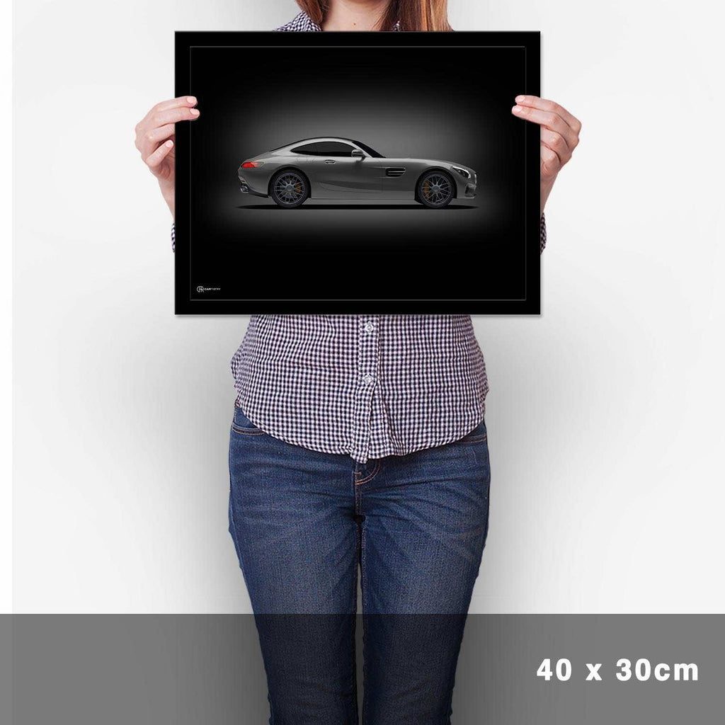 AMG GT Poster Seite Dunkel - Cartistry