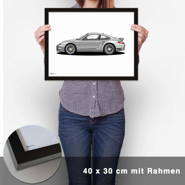 Lade das Bild in den Galerie-Viewer, 911 Turbo (997) Artwork Poster Hell - CARTISTRY
