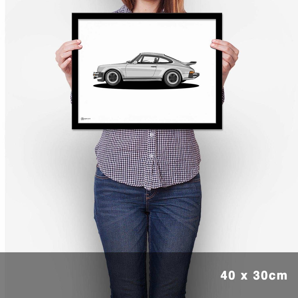 911 Turbo (930) Artwork Poster Hell - Cartistry