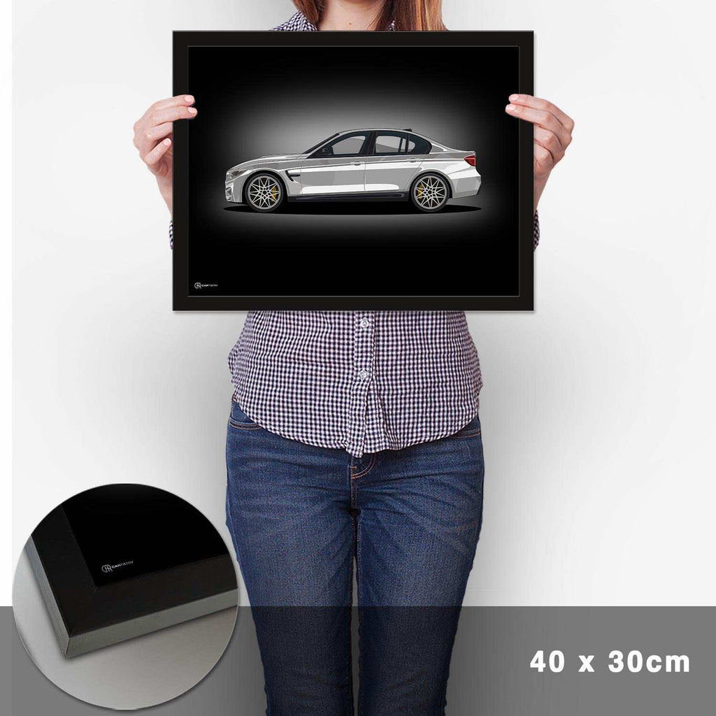M3 F80 Artwork Poster Dunkel - Cartistry