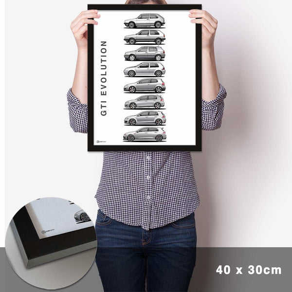 Lade das Bild in den Galerie-Viewer, Golf GTI Generationen Poster Hell - Cartistry
