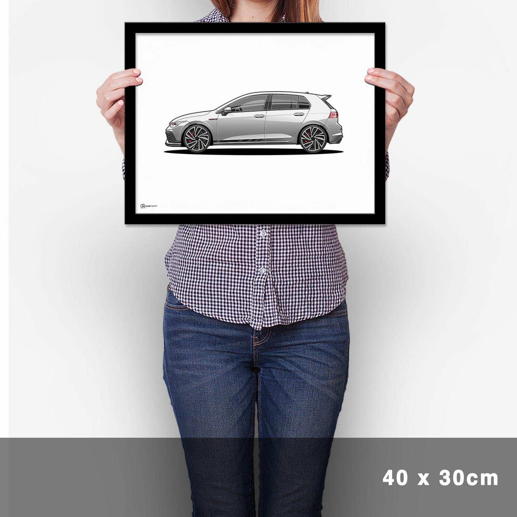 Golf 8 GTI Poster Hell - Cartistry