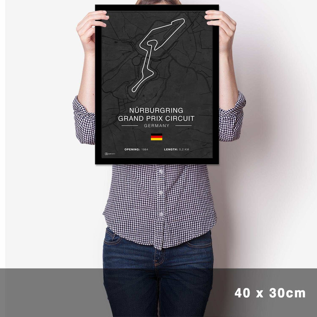 Nürburgring GP Circuit Rennstrecken Poster - Dunkel - Cartistry