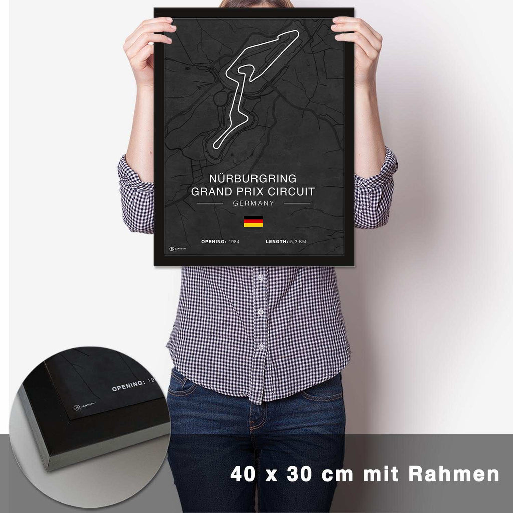 Nürburgring GP Circuit Rennstrecken Poster - Dunkel - CARTISTRY