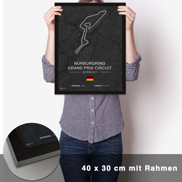 Lade das Bild in den Galerie-Viewer, Nürburgring GP Circuit Rennstrecken Poster - Dunkel - CARTISTRY
