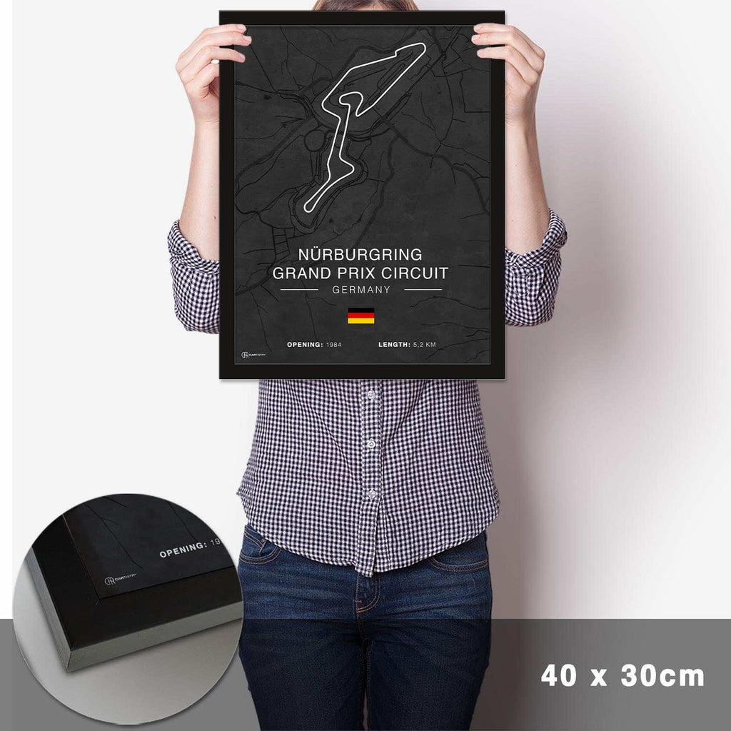 Nürburgring GP Circuit Rennstrecken Poster - Dunkel - Cartistry