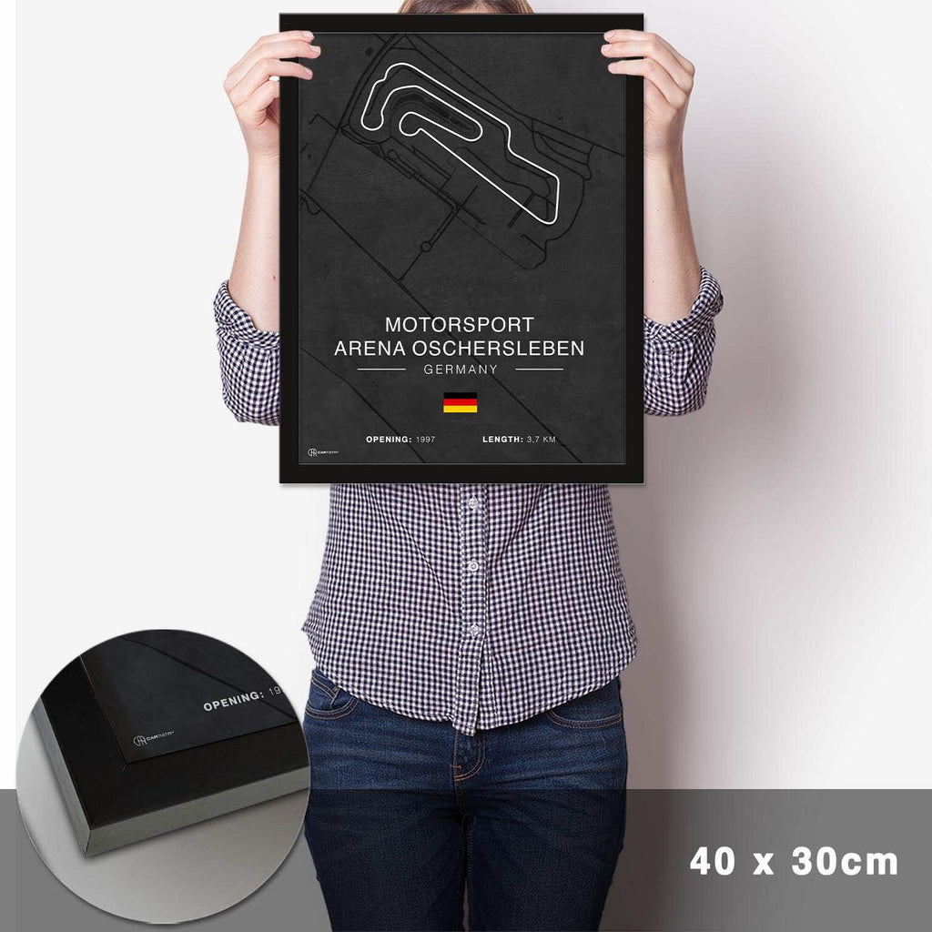Oschersleben Rennstrecken Poster - Dunkel - Cartistry