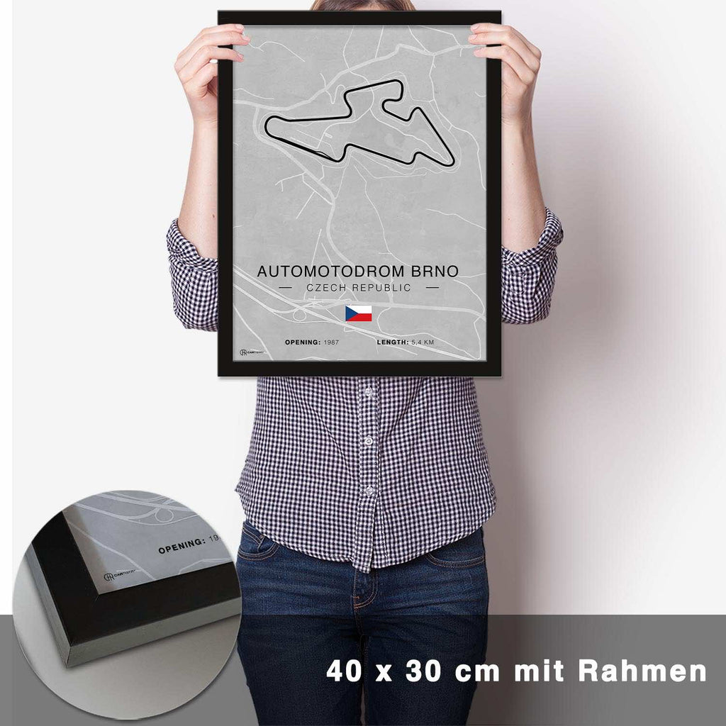 Automotodrom Brno Rennstrecken Poster - Hell - CARTISTRY