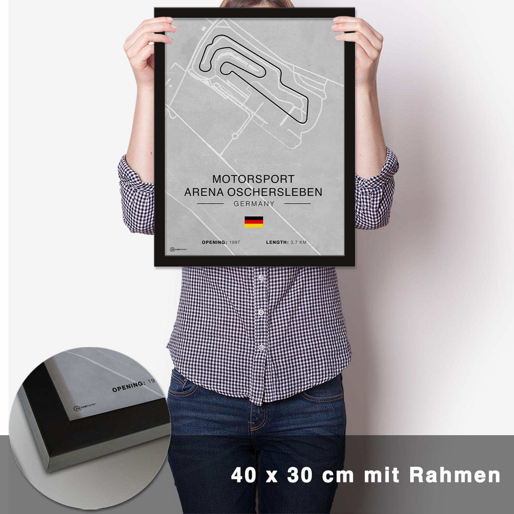 Oschersleben Rennstrecken Poster - Hell - CARTISTRY