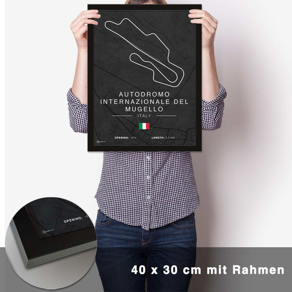 Mugello Rennstrecken Poster - Dunkel - CARTISTRY