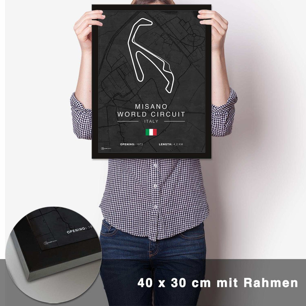 Misano Rennstrecken Poster - Dunkel - CARTISTRY