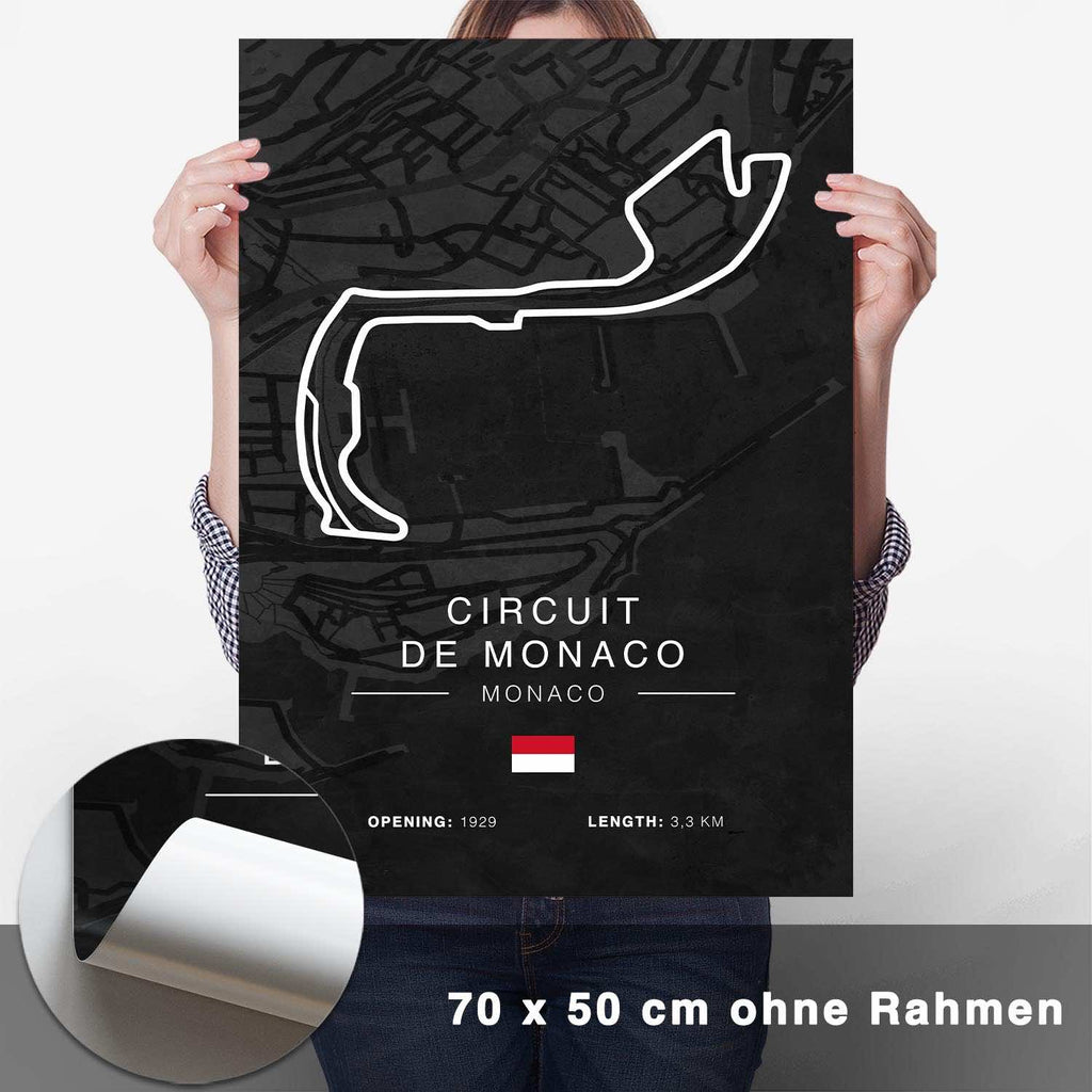 Monaco Rennstrecken Poster - Dunkel - CARTISTRY