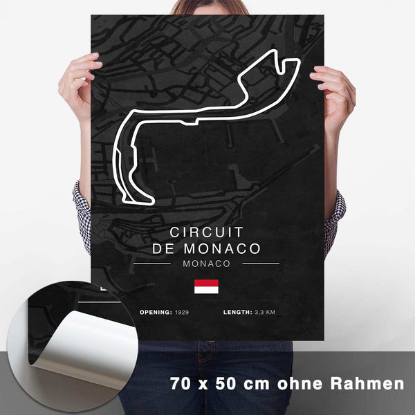 Lade das Bild in den Galerie-Viewer, Monaco Rennstrecken Poster - Dunkel - CARTISTRY
