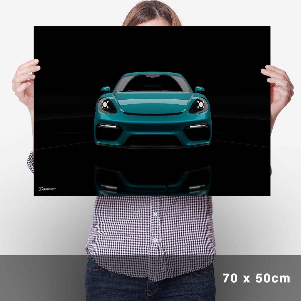 Cayman GT4 Dark Front Poster - Cartistry