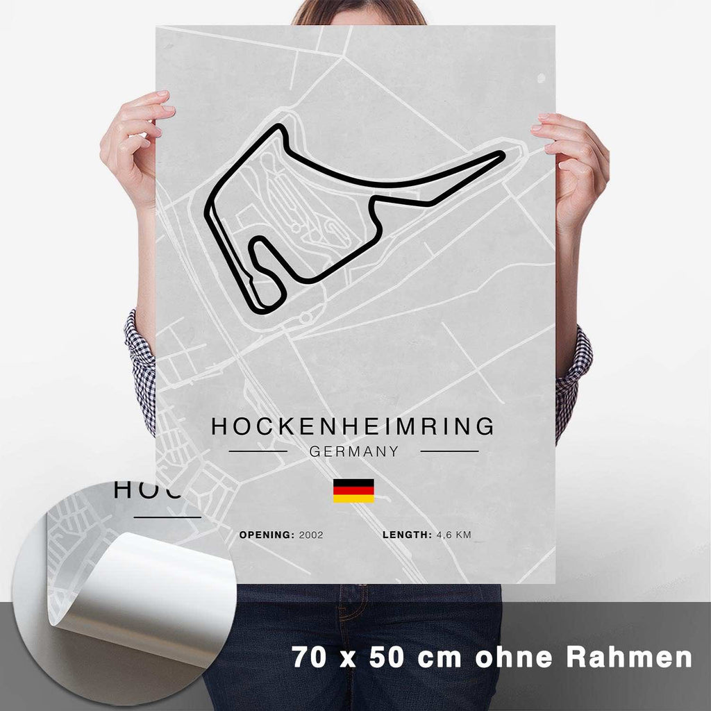 Hockenheimring Rennstrecken Poster - Hell - CARTISTRY