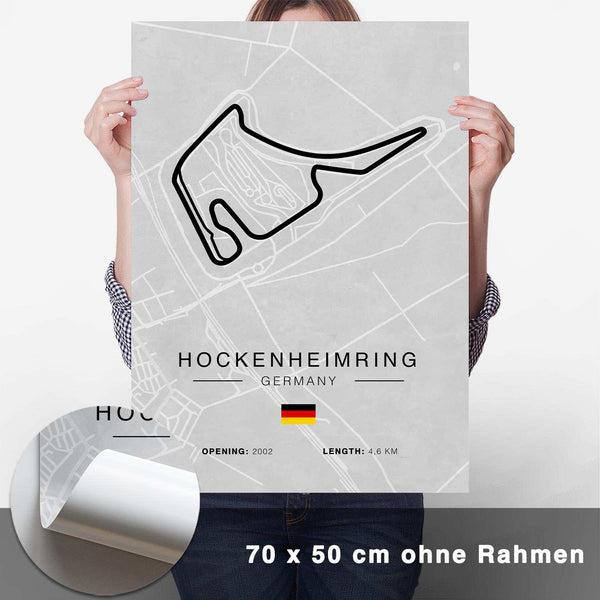 Lade das Bild in den Galerie-Viewer, Hockenheimring Rennstrecken Poster - Hell - CARTISTRY
