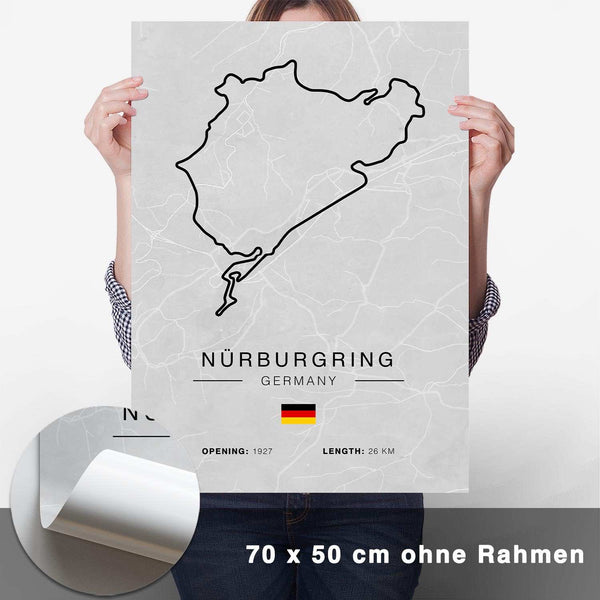 Lade das Bild in den Galerie-Viewer, Nürburgring Rennstrecken Poster - Hell - CARTISTRY
