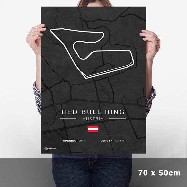 Lade das Bild in den Galerie-Viewer, Red Bull Ring Rennstrecken Poster - Dunkel - Cartistry
