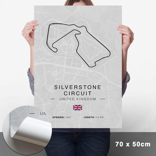 Lade das Bild in den Galerie-Viewer, Silverstone Rennstrecken Poster - Hell - Cartistry
