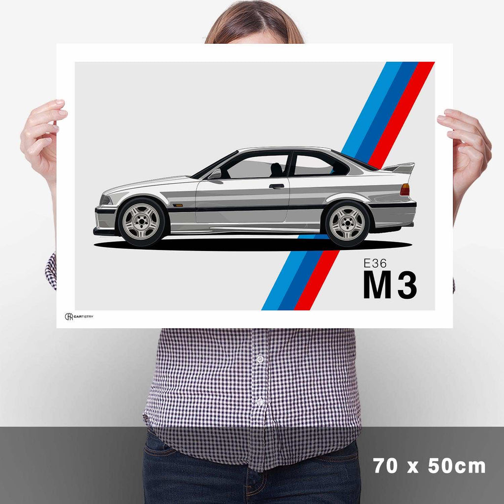 M3 E36 Artwork Poster - Cartistry