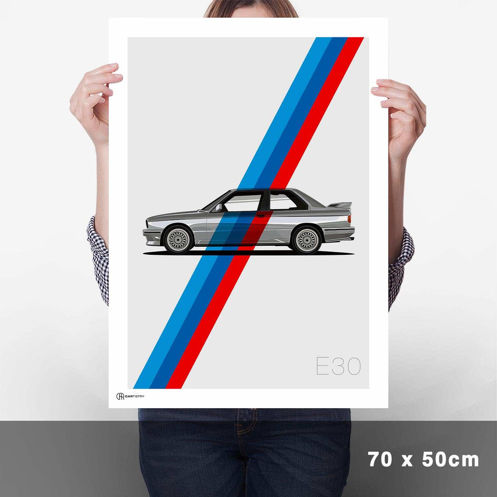 M3 E30 - Stripes Poster - Cartistry