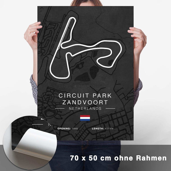 Lade das Bild in den Galerie-Viewer, Circuit Park Zandvoort Rennstrecken Poster - Dunkel - CARTISTRY
