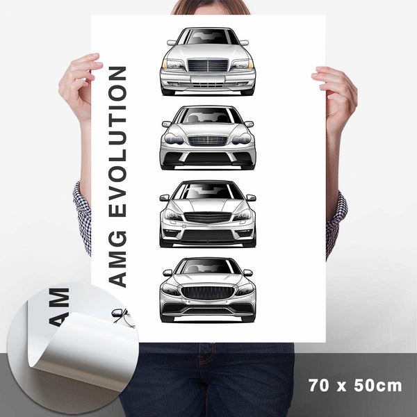 Lade das Bild in den Galerie-Viewer, AMG C-Klasse Generationen Poster Vertikal - Cartistry
