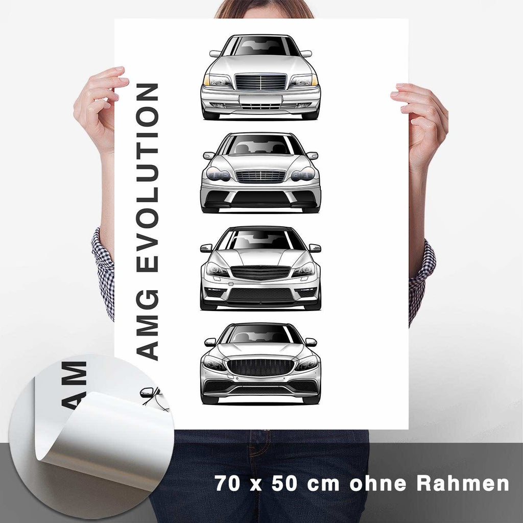 AMG C-Klasse Generationen Poster Vertikal - CARTISTRY