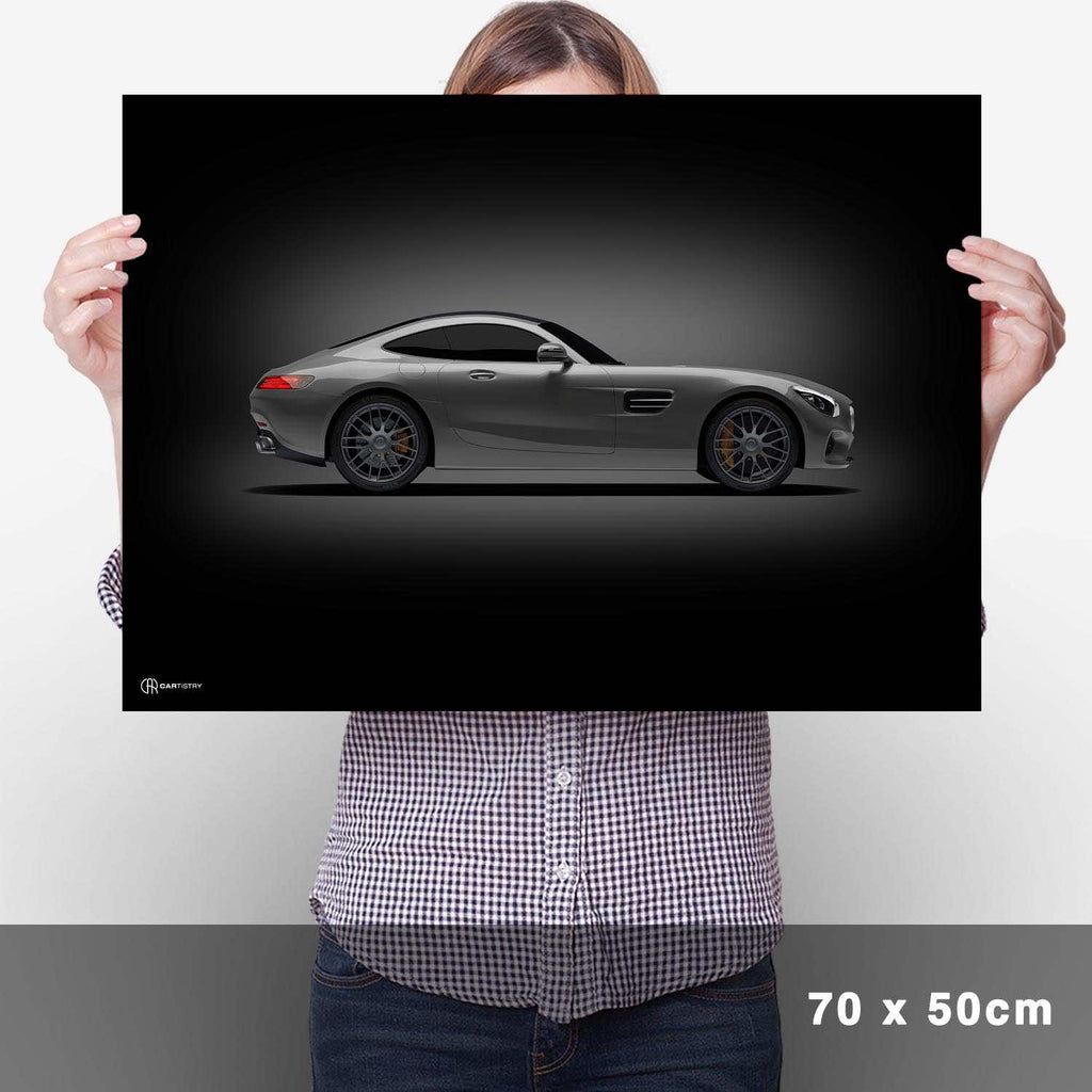 AMG GT Poster Seite Dunkel - Cartistry