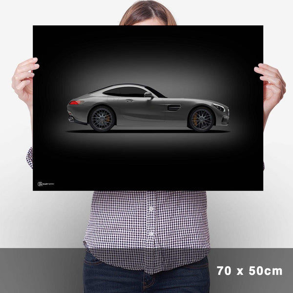 Lade das Bild in den Galerie-Viewer, AMG GT Poster Seite Dunkel - Cartistry
