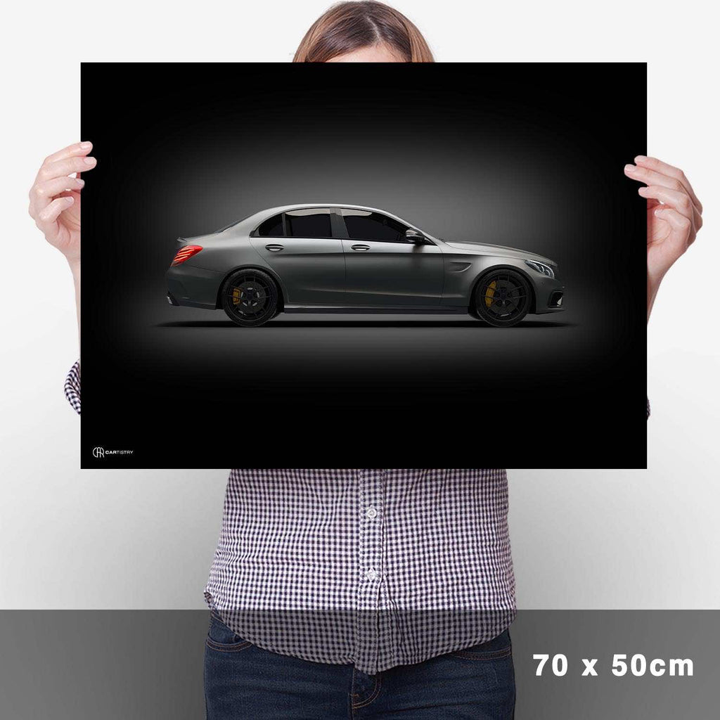 C63 AMG Poster Seite Dunkel - Cartistry