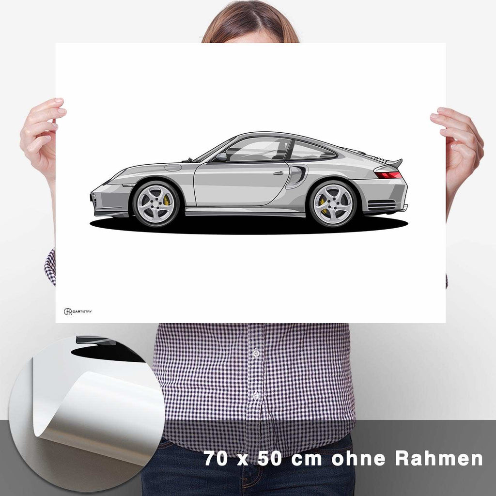 911 Turbo (996) Artwork Poster Hell - CARTISTRY