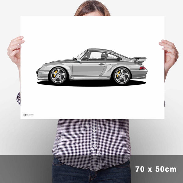 Lade das Bild in den Galerie-Viewer, 911 Turbo (993) Artwork Poster Hell - Cartistry
