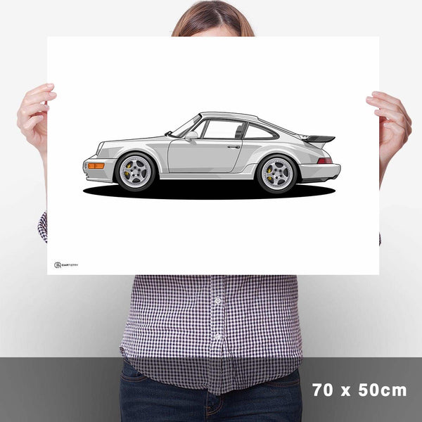 Lade das Bild in den Galerie-Viewer, 911 Turbo (964) Artwork Poster Hell - Cartistry
