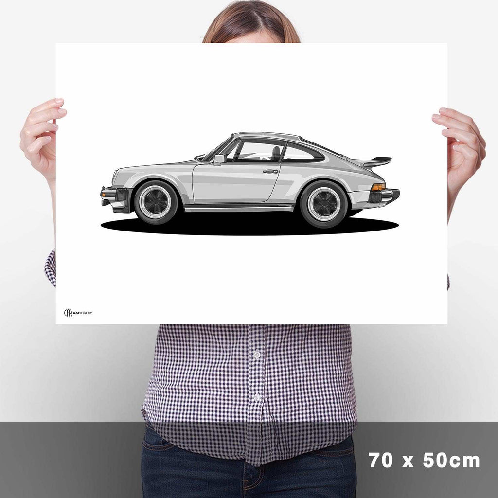 911 Turbo (930) Artwork Poster Hell - Cartistry