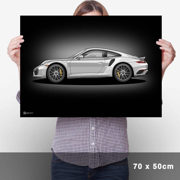 Lade das Bild in den Galerie-Viewer, 911 Turbo (991) Artwork Poster Dunkel - Cartistry
