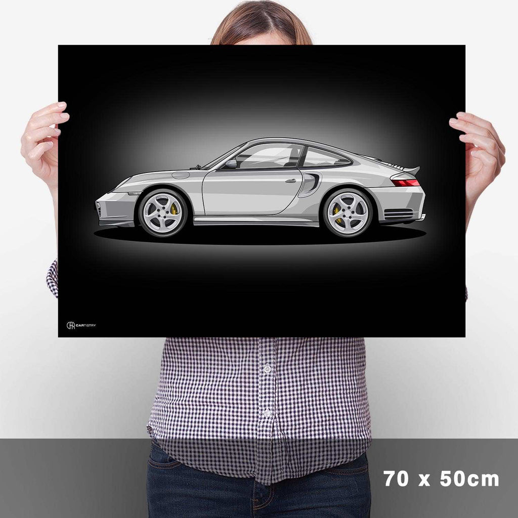 911 Turbo (996) Artwork Poster Dunkel - Cartistry