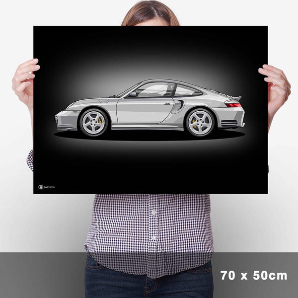 Lade das Bild in den Galerie-Viewer, 911 Turbo (996) Artwork Poster Dunkel - Cartistry
