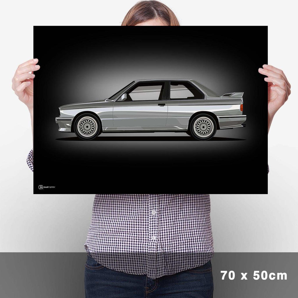 M3 E30 Artwork Poster Dunkel - Cartistry