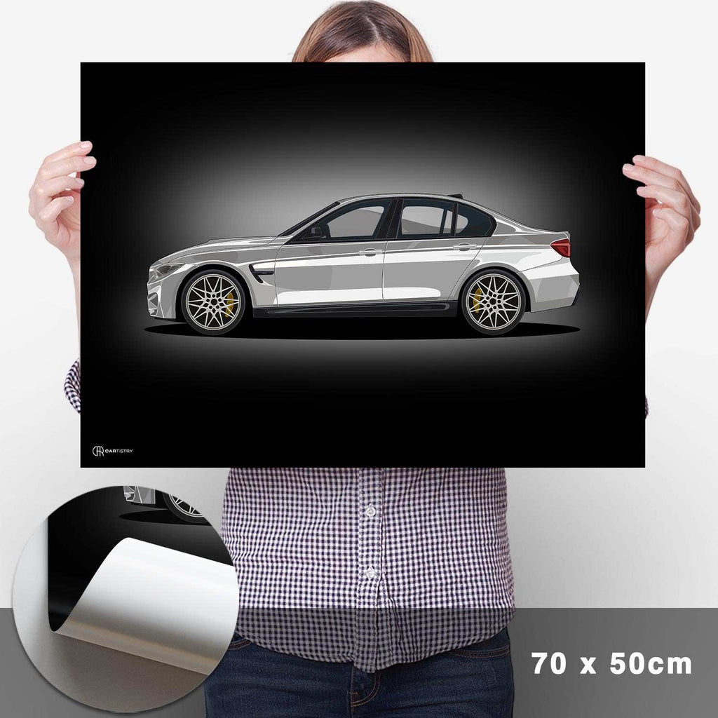 M3 F80 Artwork Poster Dunkel - Cartistry
