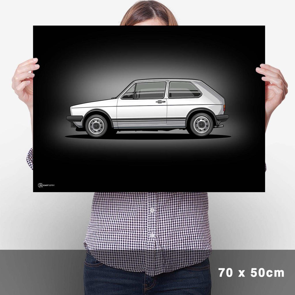 Golf 1 GTI Poster Dunkel - Cartistry