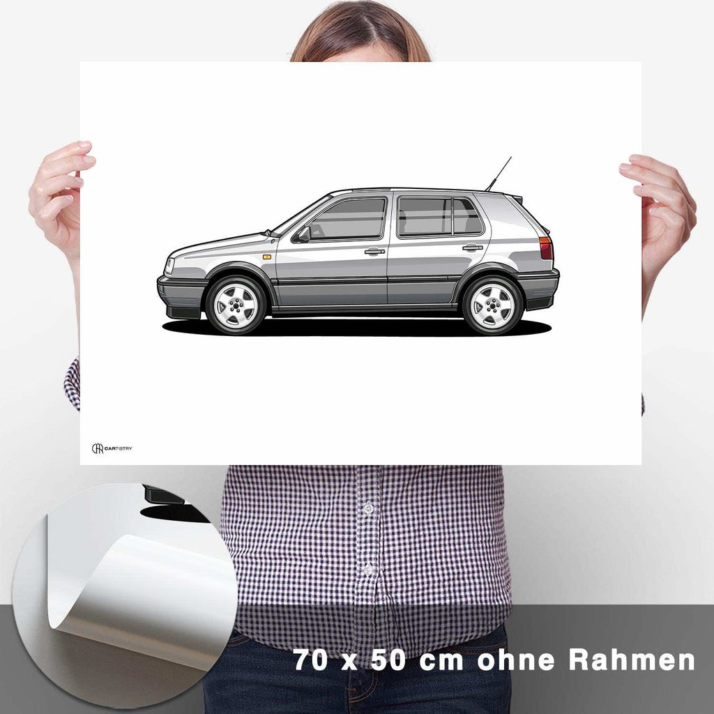 Golf 3 GTI Poster Hell - CARTISTRY